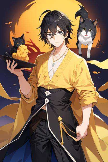 masterpiece,high quality,solo,  <lora:KisaragiRen:0.8>,KisaragiRen,1boy,short hair,black hair,black eyes