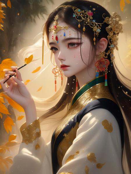 dramatic angle,(fluttered detailed ink splashs), (illustration),(((1 girl))),(long hair),(rain:0.6),(expressionless ,hair ornament:1.4),there is an ancient palace beside the girl,chinese clothes,(focus on), color Ink wash painting,(ink splashing),color splashing,((colorful)),[sketch], Masterpiece,best quality, beautifully painted,highly detailed,(denoising:0.7),[splash ink],yin yang<lora:Dream:0.7>