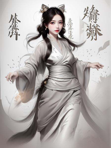 (masterpiece), (super delicate), (illustration), (extremely delicate and beautiful), (dynamic angle), black highlights, fluttered detailed ink splashs,(legendary wolf Empress:1.3),(1 girl),upper body, full moon,chinese armor,fairy,delicate face, (complex details) ,(beautiful and delicate eyes), golden eyes,Grey hair,messy floating hair, disheveled hair, focus, perfect hands, eyeshadow,red eyeliner,(fantasy style)<lora:WuMo:1.2>