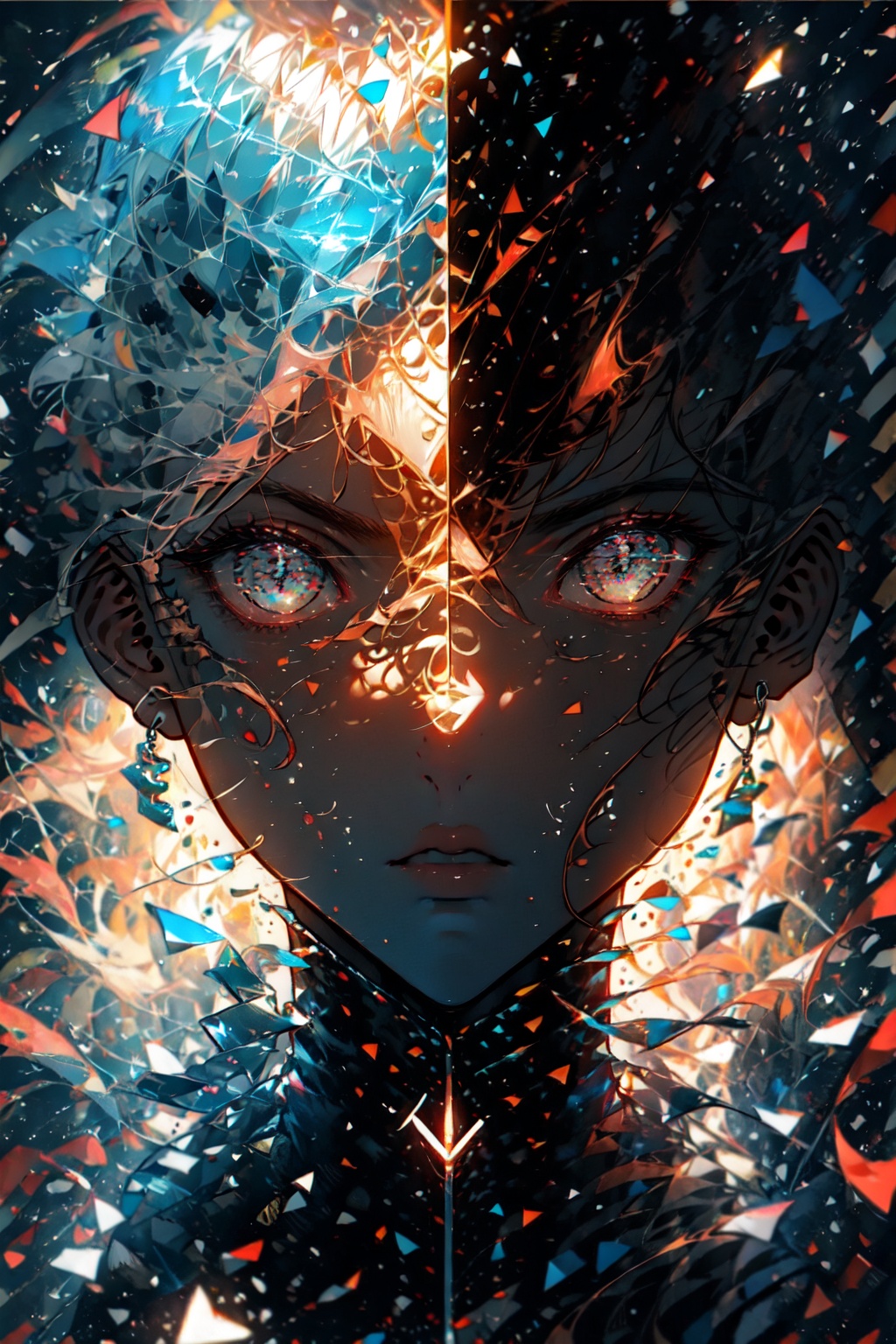 1girl, solo<lora:triangle black hole_20230713141407:0.8>