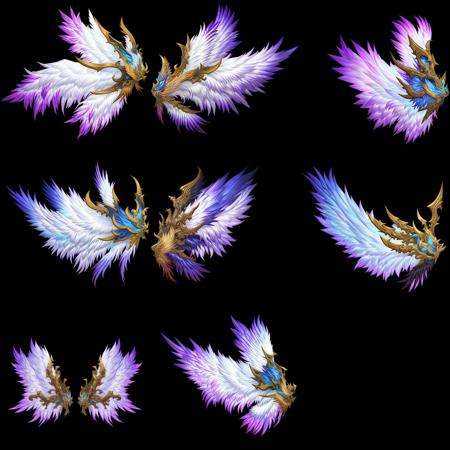 game icon institute, game icon, feathered wings, masterpiece, best quality, black background, full body , <lora:GameIconResearch_wings2_Lora:1>