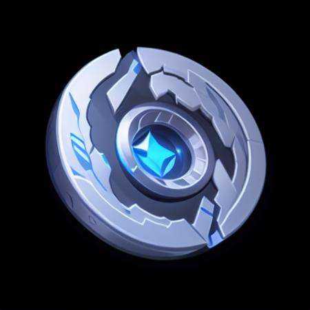 A Silver coin in Chinese style, letterboxed, moon,structured, blackBottom, high-definition,Hand-painted style, game icon, black background  <lora:aki:1>