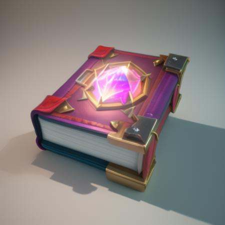 A book of spells in a red cover, studded with topaz,gameicon,masterpiece,best quality,ultra-detailed,masterpieces, HDTransparent background, 3D rendering2D, Blender cycle, Volume light,No human, objectification, fantasy <lora:mofashu:1>