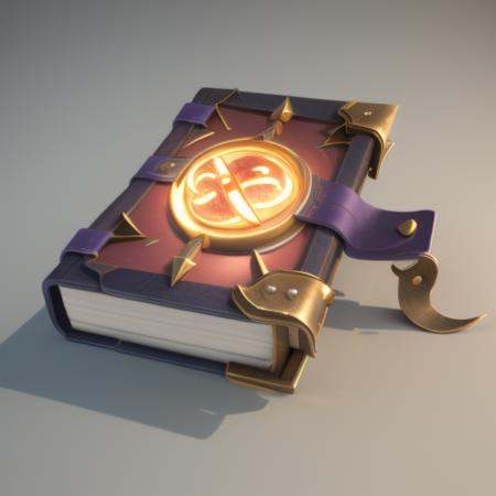 A book of spells in a red cover, studded with topaz,gameicon,masterpiece,best quality,ultra-detailed,masterpieces, HDTransparent background, 3D rendering2D, Blender cycle, Volume light,No human, objectification, fantasy <lora:mofashu:1>
