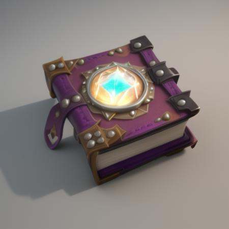 A book of spells in a red cover, studded with topaz,gameicon,masterpiece,best quality,ultra-detailed,masterpieces, HDTransparent background, 3D rendering2D, Blender cycle, Volume light,No human, objectification, fantasy <lora:mofashu:1>