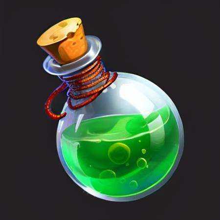a bottle, gems, rope,reasonable structure, blackbottom, high definition, game icon,Chinese pattern, Chinese style,(2d ),black background <lora:bottle:1>