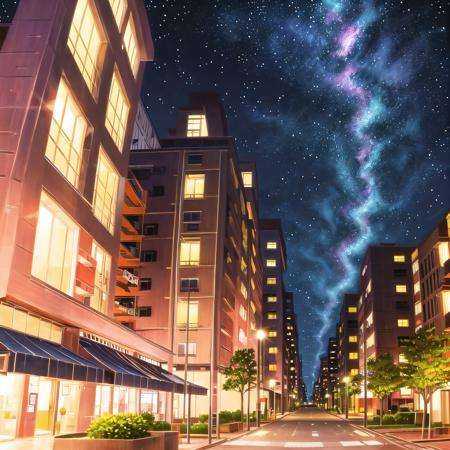 <lora:chara_YofukashiNoUta_Background_v1:0.8>, yofukashi background, city, night, starry sky