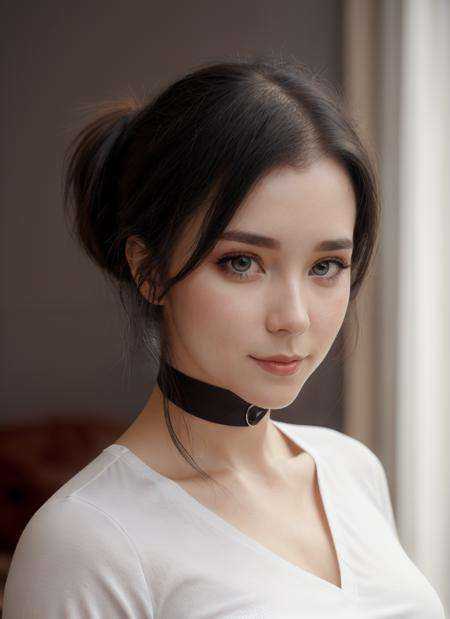 (closeup) portrait photo of sw33tief0x,  ponytail hair,  looking at viewer on Tensor.Art