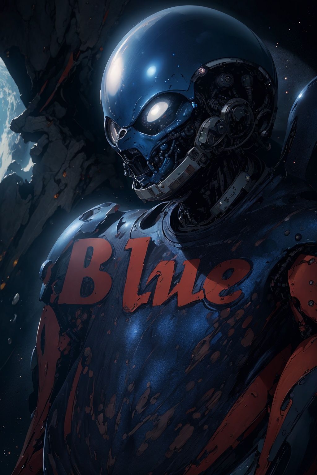 Full of tension and horror, high quality, alien monster designs, monster chases, thrilling escapes, alien creatures, spaceships, darkness, unknown fear, shadows, dim lights, flesh horror, sci-fi, fine special effects, high-tech equipment, humans against alien life, space exploration.,blue_jijiaS