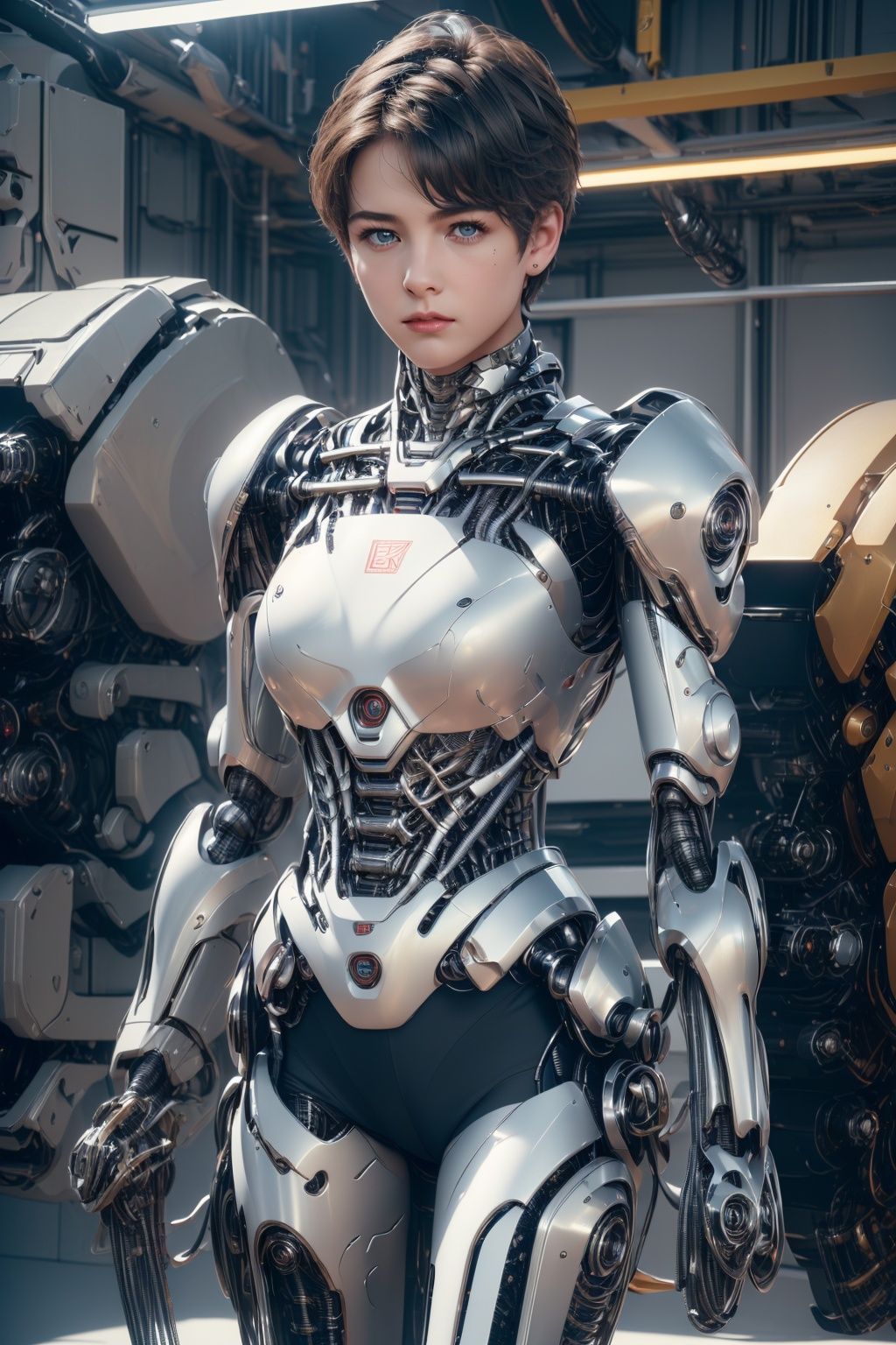 (8k, RAW photo, best quality, Masterpiece :1.2), (Realistic, Photo realistic :1.2)(RAW photo)(Very detailed CG unified 8k wallpaper) Detailed and complex, original, high resolution, (1 boy :1.5) Looking at the viewer, upper body, blue stone,, mechanical, Mecha, mechanical, mechanical, Chibi,, Armor, full body, sci-fi, robots, tights