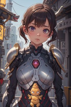 upper body, armor, shoulder_armor, hemlet,  male focus, solo,  realistic:1.5, cityscape, science_fiction, building, glow, metal, yellow,sakura_chiyo,无,FujiwaraChika,anime portrait,cute monster,chunxue,1girl,QMSJ,tec,blue_jijiaS