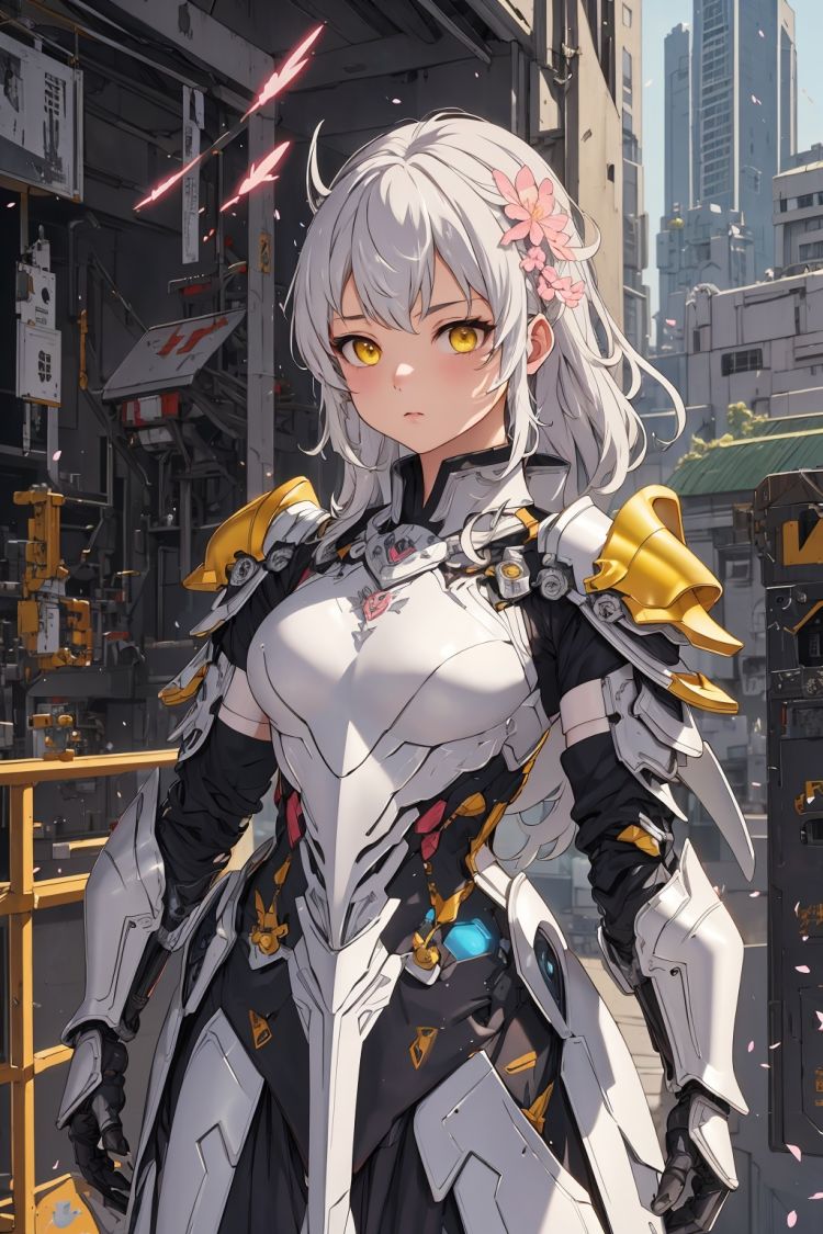 upper body, armor, shoulder_armor, hemlet,  male focus, solo,  realistic:1.5, cityscape, science_fiction, building, glow, metal, yellow,sakura_chiyo,无,FujiwaraChika,anime portrait,cute monster,chunxue,1girl,QMSJ,tec,blue_jijiaS