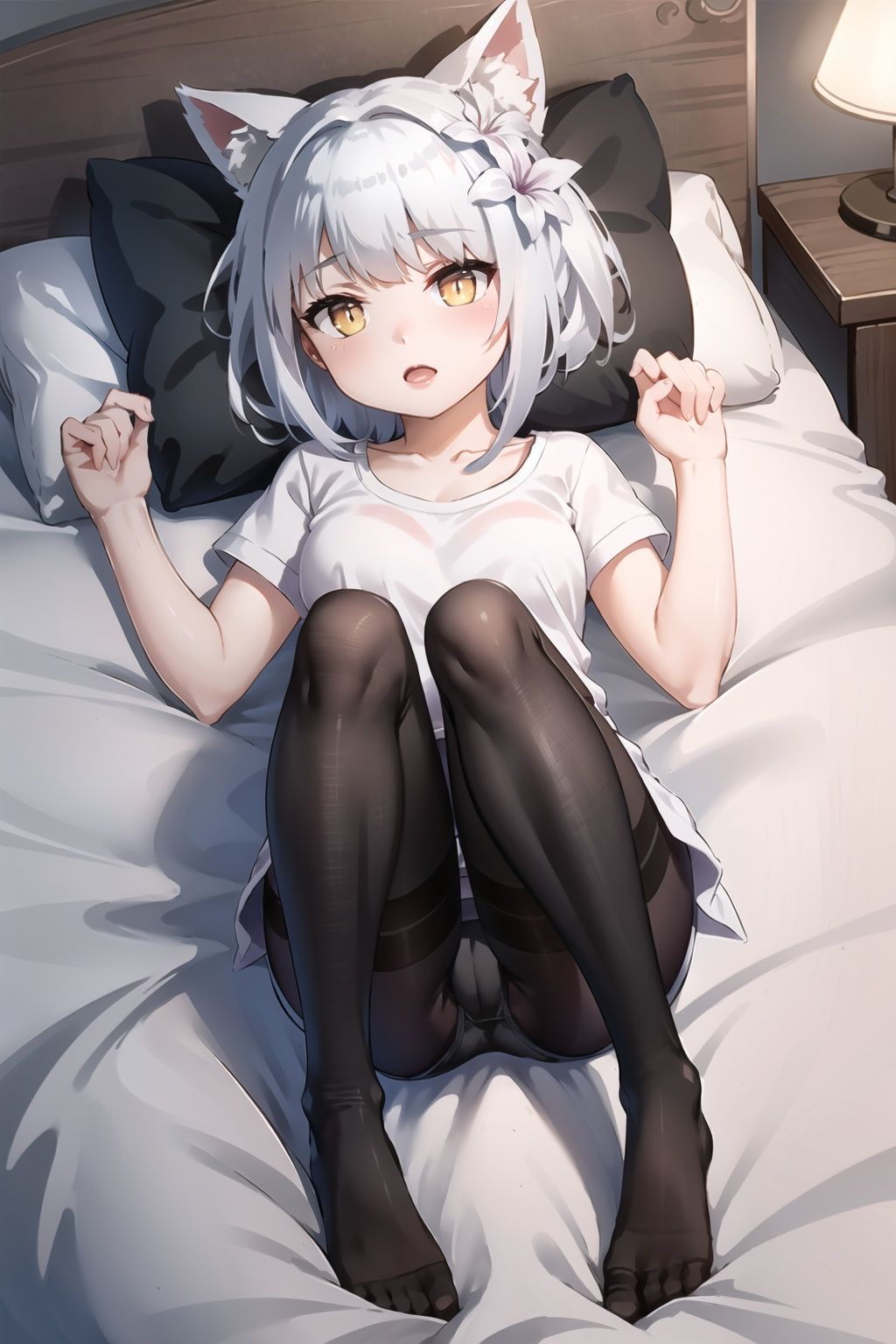 hair flower,  cat ears,  hll on Tensor.Art