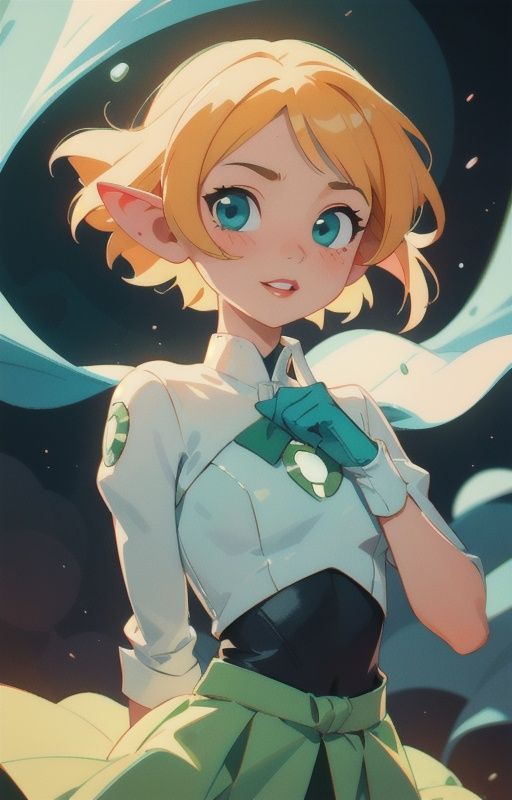 1girl,  short blondie hair:1,  blue eyes on Tensor.Art