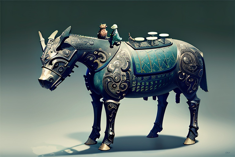 QTQI, （（giant mecha:1.5), Quadruped mecha,Bronze pattern,Complex patterns,（Fractal art:1.2)，Luminescence, three-dimensional structure, mystery,）night city,Fantasy Wonders,outdoors,standing in city square, <lora:QTQI_20230712030106:1>, (((masterpiece,best quality))),((good structure，Good composition,good atomy)), ((clear, original,beautiful)), Intelligent repair,Intelligent AI,