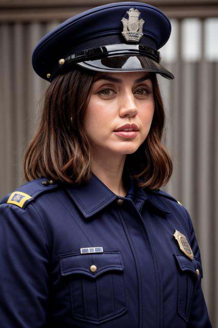 face closeup photo of anamr wearing a police uniform on Tensor.Art