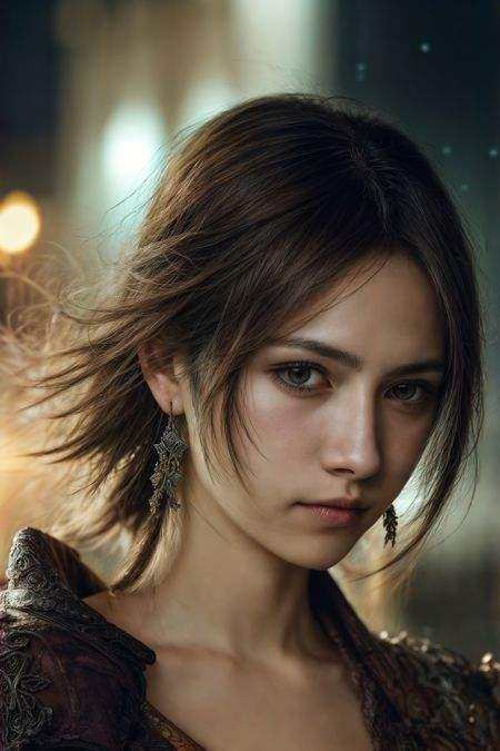woman,  ((final fantasy still)),  night background on Tensor.Art