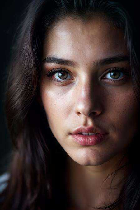(close-up,  editorial photograph of a 21 year old woman), on Tensor.Art