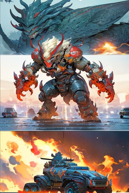 ,(best quality), masterpiece, 8k, cinematic, realistic,ultra-detailed,(wide shot), (monsters :1.5) <lora:guai:0.7>guai,(Non human form:2.0),(zoomorphic:1.5) <lora:ji bing,Vehicle,arm,weapon,Properly structured,War Robots,robot:0.2>ji bing,(Vehicle:2.0),arm,weapon,Properly structured,War Robots,robot <lora:wdw kehuanfeng:0.2>lora:wdw kehuanfeng