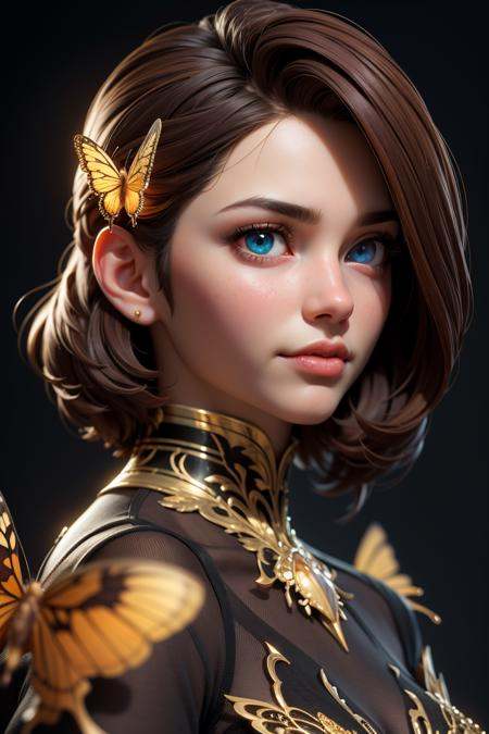 3dmm style,  8k portrait of beautiful cyborg with brown hair,  intricate on Tensor.Art