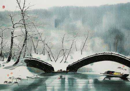 wyy style,  A painting about the scenery of Winter scenery,  A picture on Tensor.Art