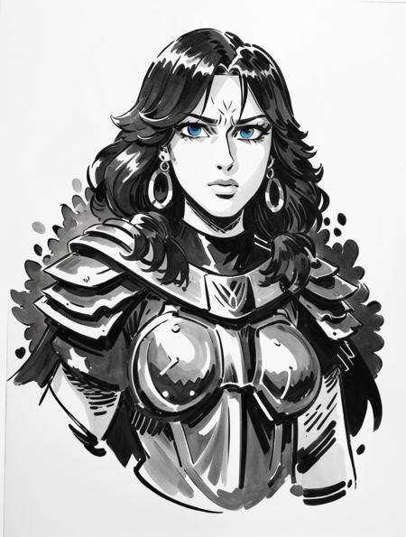 ink sketch,  1girl,  solo on Tensor.Art