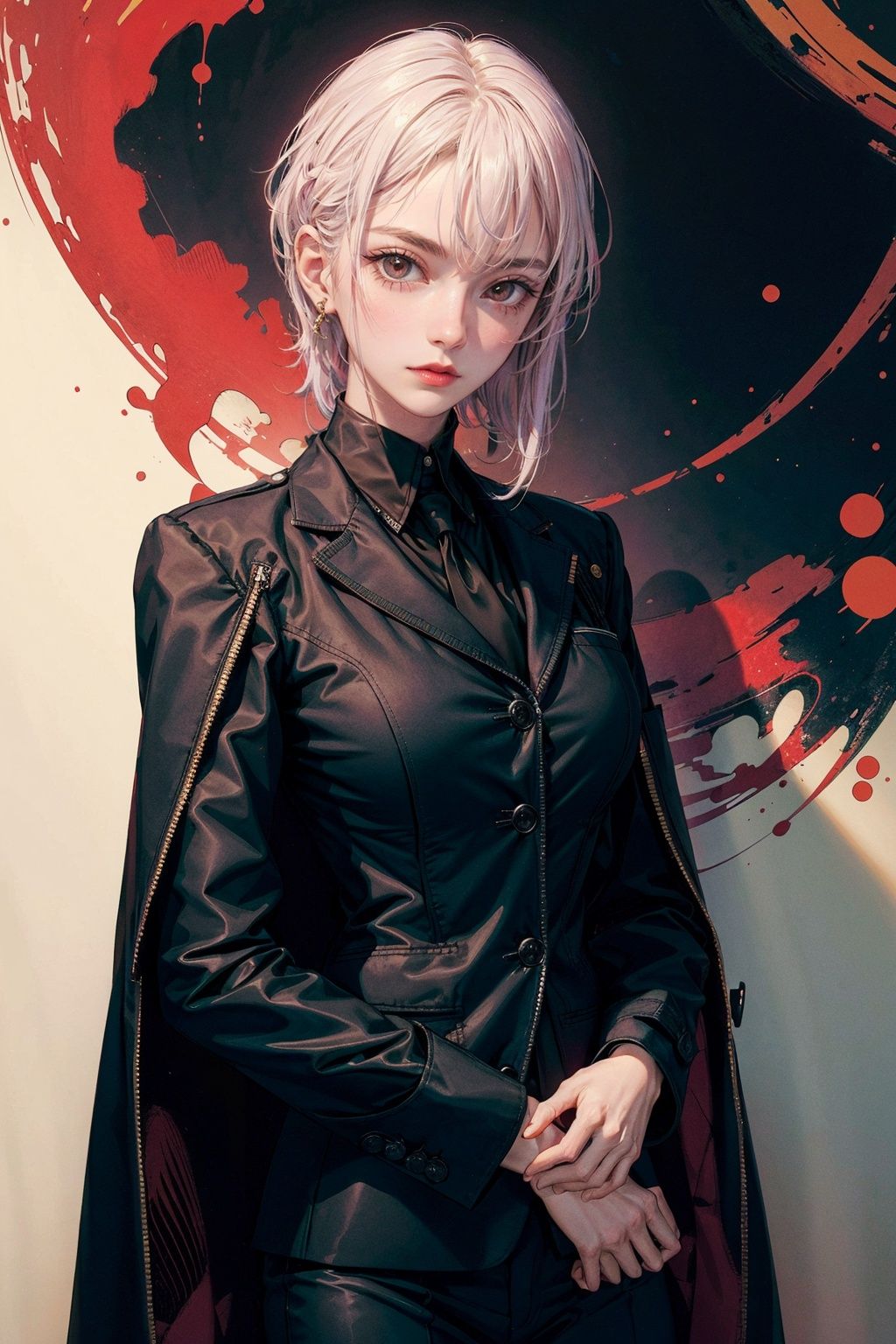 1 beautiful woman,  office suit,  coat on Tensor.Art