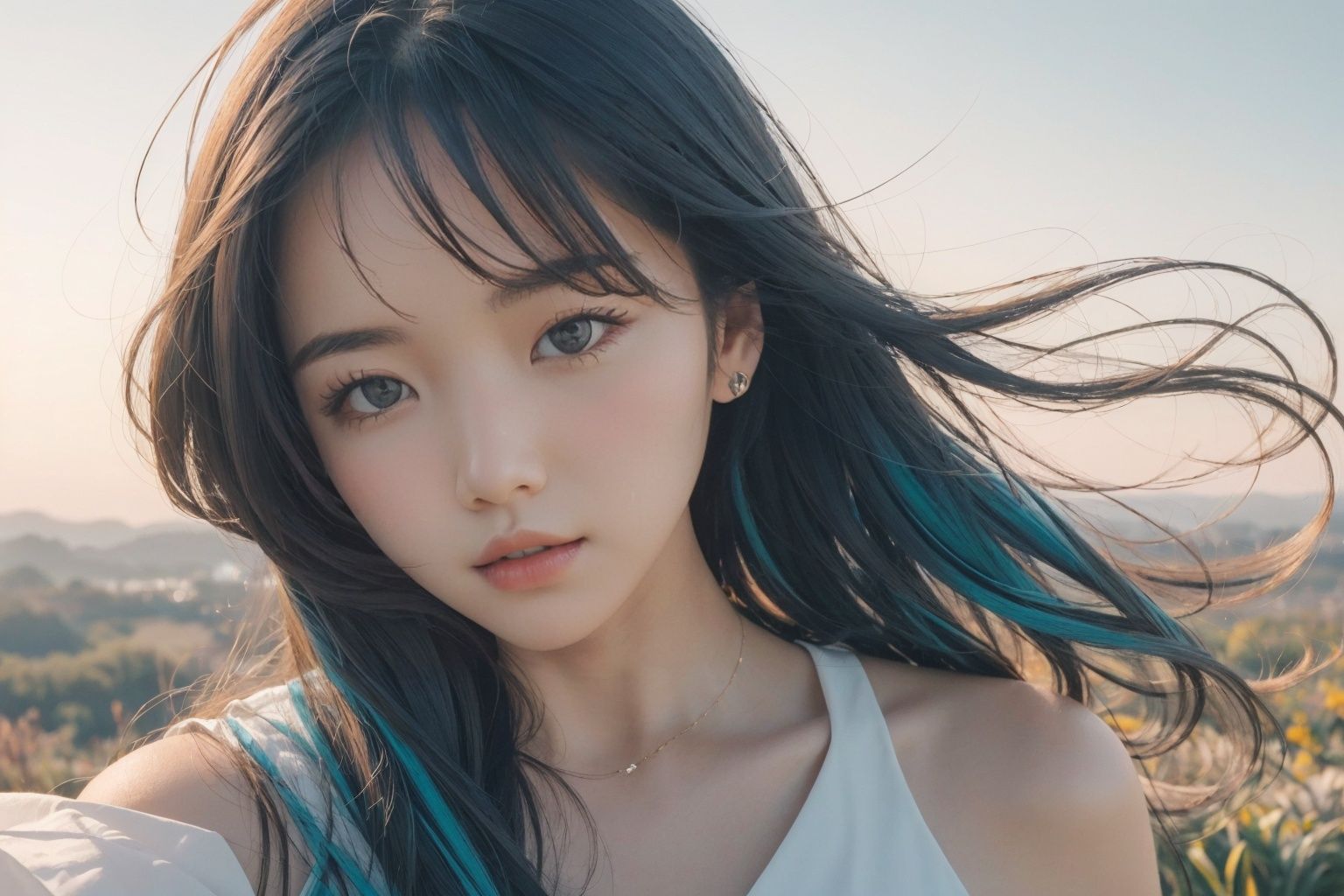 {{masterpiece}},{{{best quality}}},{{ultra-detailed}},{{illustration}},{{disheveled hair}},beautiful scene,clear facial features,Dreamy Atmosphere,tilt-shift,Waist Shot(WS),medium close up,Volumetric lighting,medium shot,bokeh,(hdr:1.4),high contrast,(cinematic, teal and orange:0.85),(muted colors, dim colors, soothing tones:1.3),<lora:EMRXMix_Demo_2:0.5>,<lora:KCW_V6:0.7>,
