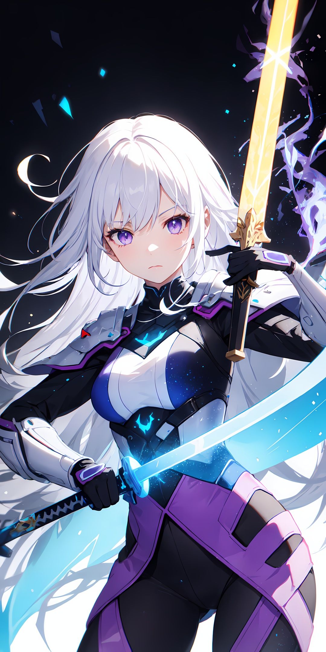 colorful,  1girl,  white hair on Tensor.Art