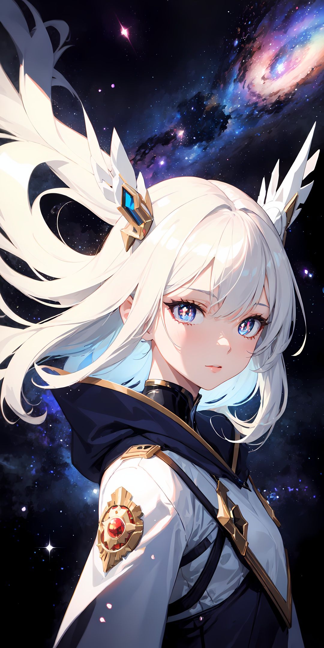 1girl,  white hair,  symbol-shaped pupils on Tensor.Art