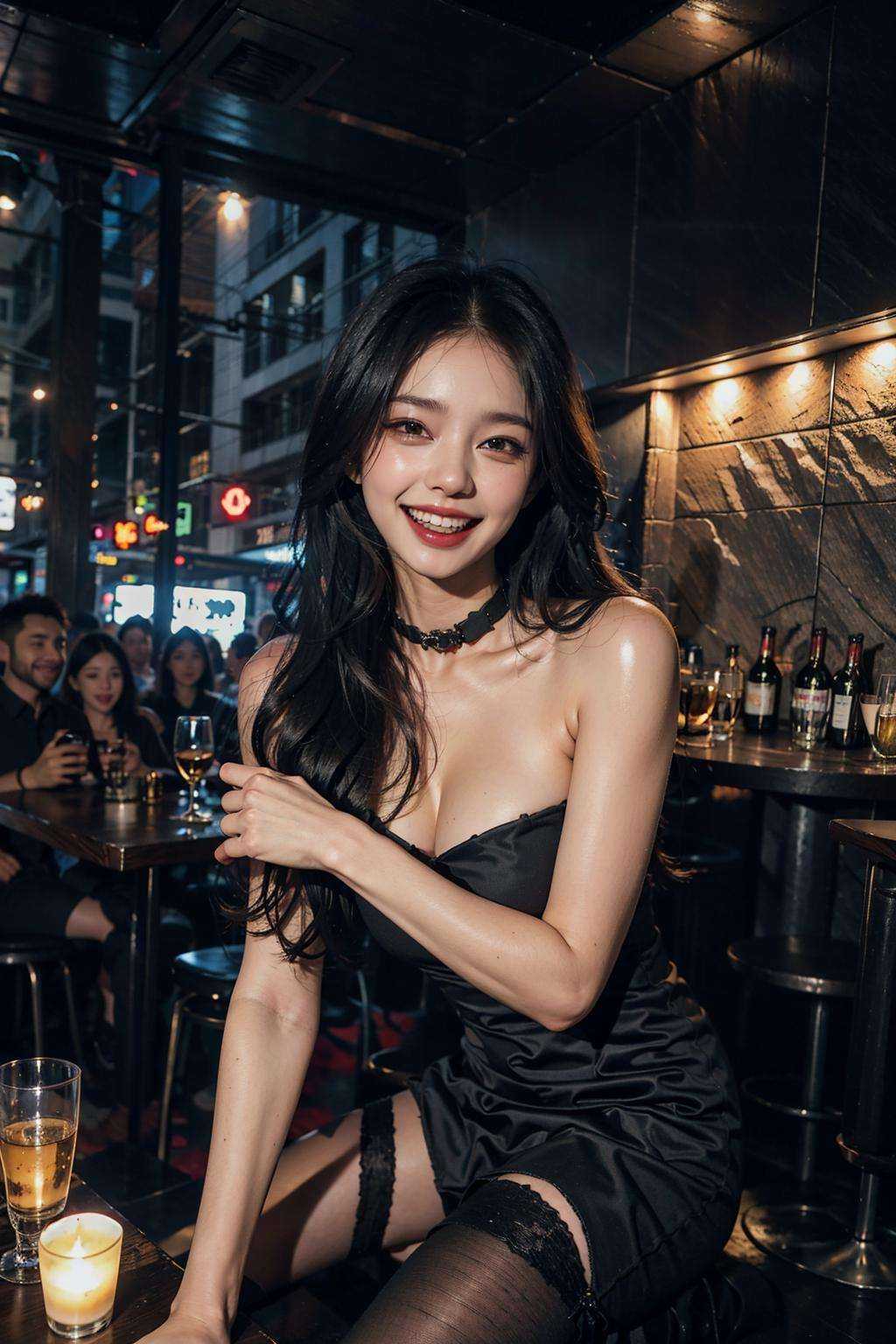 nightclub, laughing