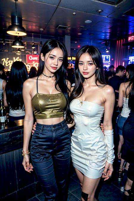 <lora:nightclub:0.7>,nightclub(multiple girls:1.3),