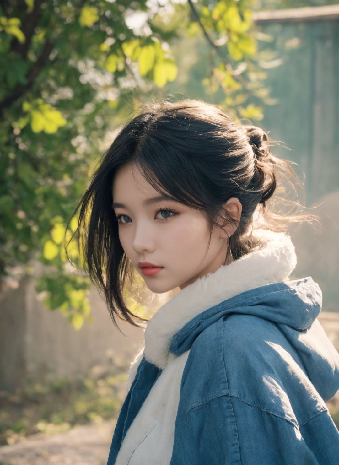 1girl,hair bun,hanfu,(Chinese Mike_white theme),floating objects,black hair,{{masterpiece}},{{{best quality}}},{{ultra-detailed}},{{illustration}},{{disheveled hair}},beautiful scene,clear facial features,depth of field (dof),Big Close-Up(BCU),extreme close up,Volumetric lighting,soft focus,Modern Art,Light streaks,LOMO,<lora:KCW_V6:0.6>,<lora:FUJI_V1:0.6>,, (masterpiece:1.1, highres:1.4),1 girl,(soft blending:1.2),fluid colors,dreamy washes,fantasy,dream world:1.8,cowboy shot,Fantasy Style,<lora:kav3-02:0.7:1,1,1,1,1,0,0.2,0,0.8,1,1,0.2,0,0,0,0,0>,