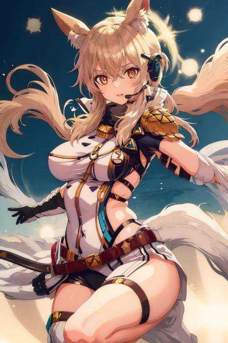 1girl,Radiant_knight,looking at viewer,shamare,jumping,dynamic pose,looking_at_viewer, big_breasts, <lora:画风-ligneart(cogecha焦茶)(权重可以稍大一些):1> <lora:nearlEX2:1>