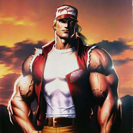 Absurdres,  medium shot of TerryBogard,  hands behind back on Tensor.Art