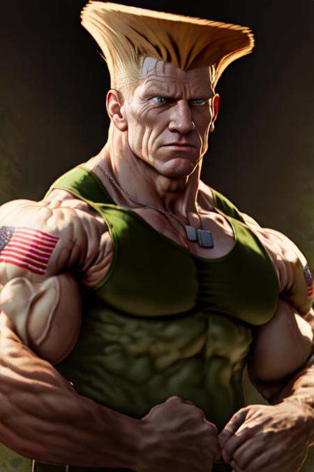 sfguile,  1guy,  detailed face on Tensor.Art