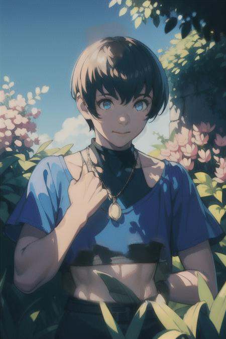 BLUE CROP TOP,  masterpiece,  best quality on Tensor.Art