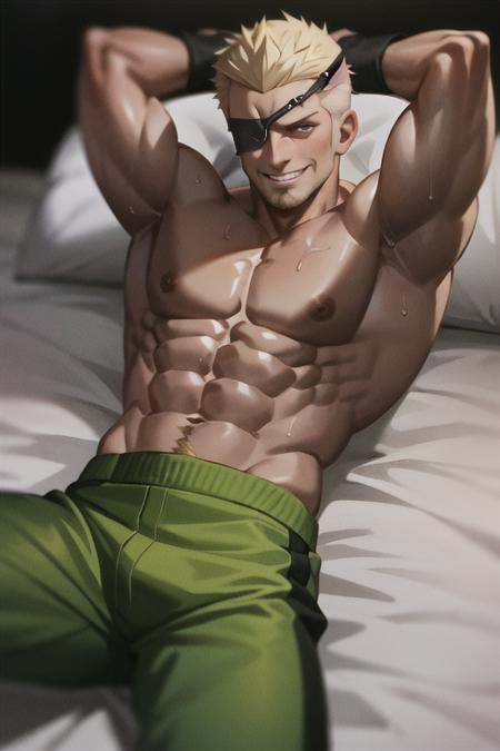 ramonkof,  green pants,  smirking on Tensor.Art