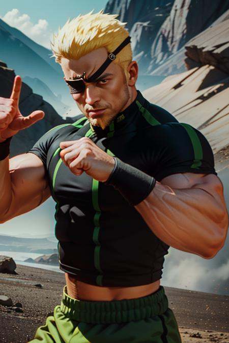 ramonkof,  green pants,  green and black shirt on Tensor.Art