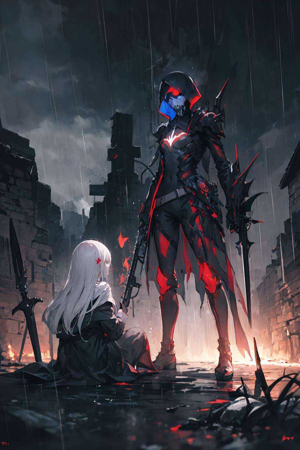 rain,  death,  1girl on Tensor.Art