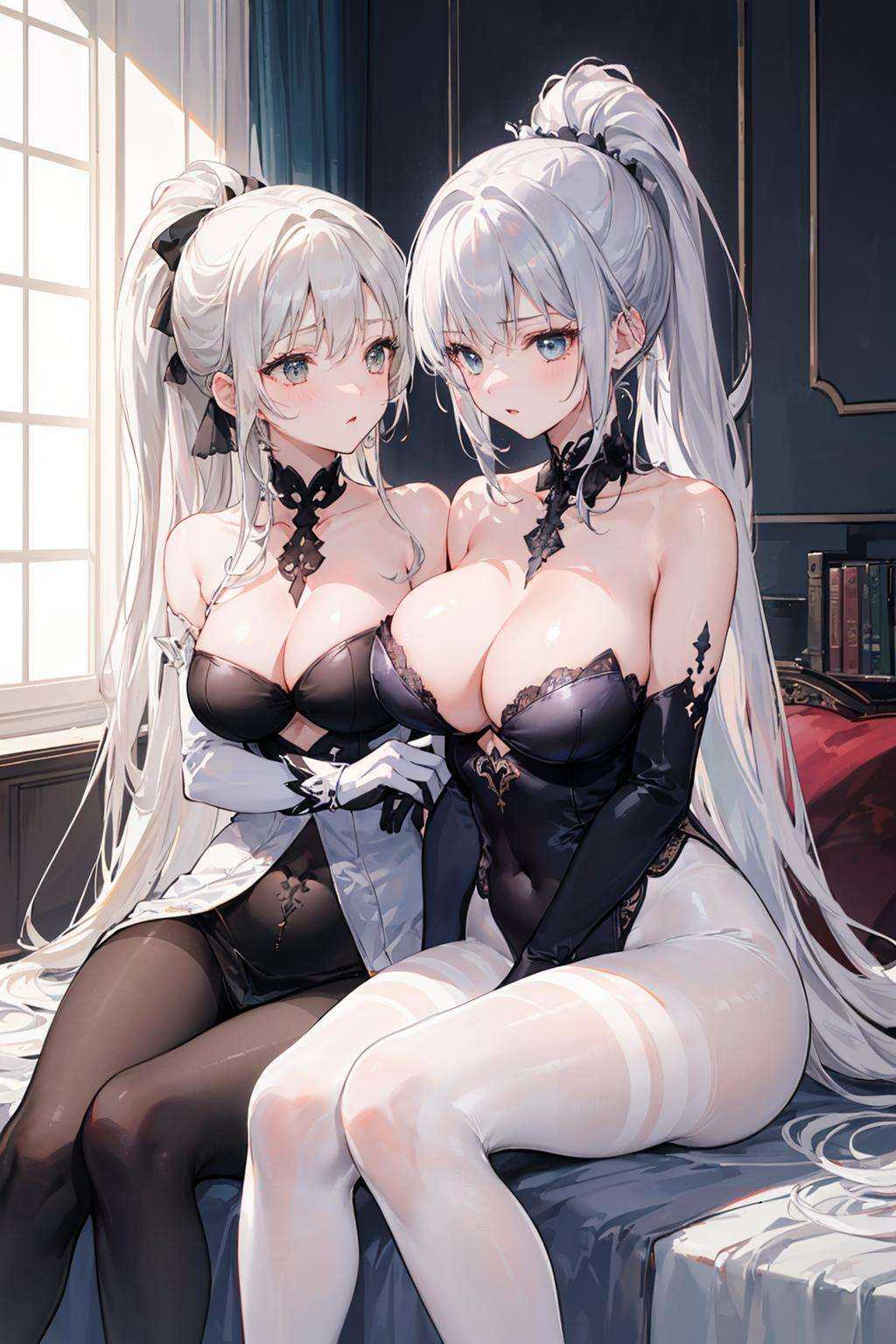 (((2 girls))),  ray tracing,  (dim light) on Tensor.Art