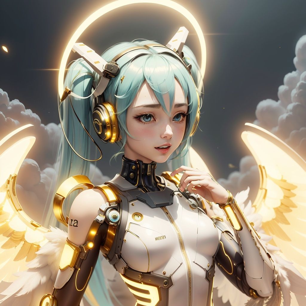 <lora:BlessedTech-20:0.8>, blessedtech , medivial, blessed, aura ,golden,hatsune miku, 