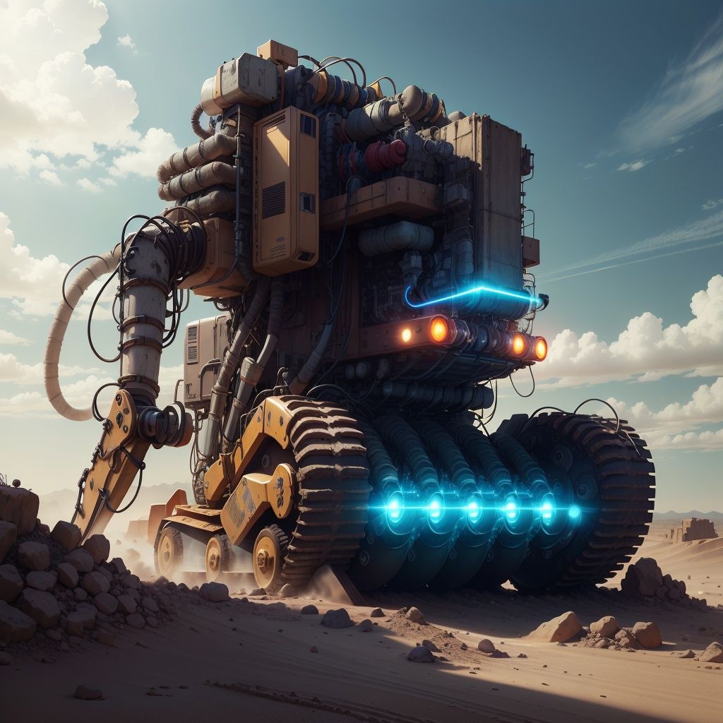 antitech,  energy,  excavator in the desert by Navimixu on Tensor.Art