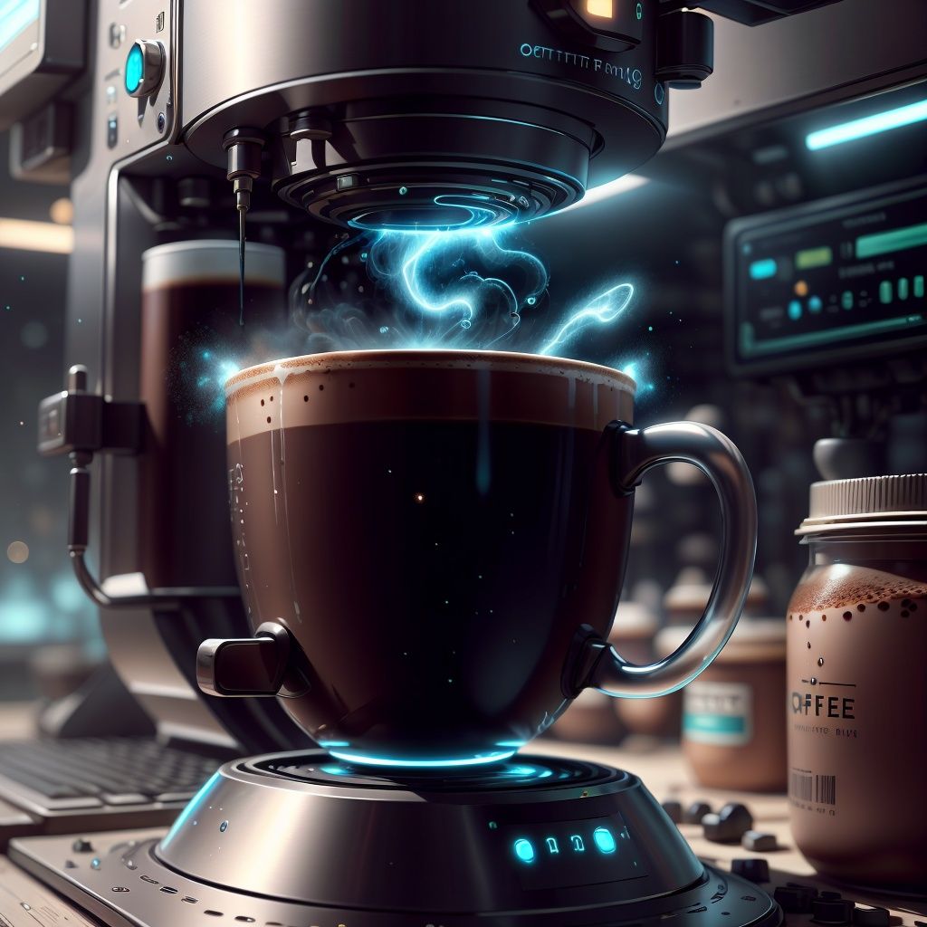 antitech,  light particles,  coffee machine by Navimixu on Tensor.Art