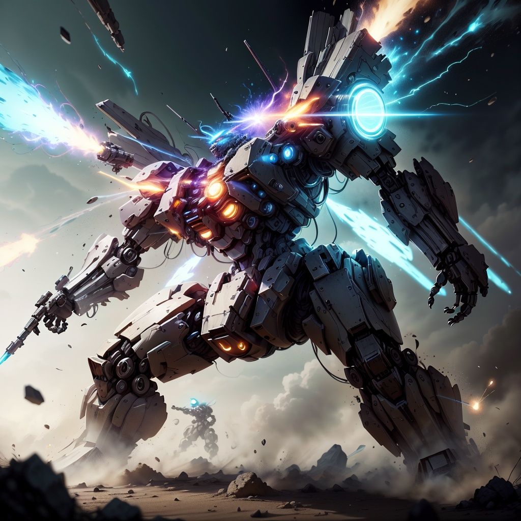 antitech,  light particles,  battle mech by Navimixu on Tensor.Art