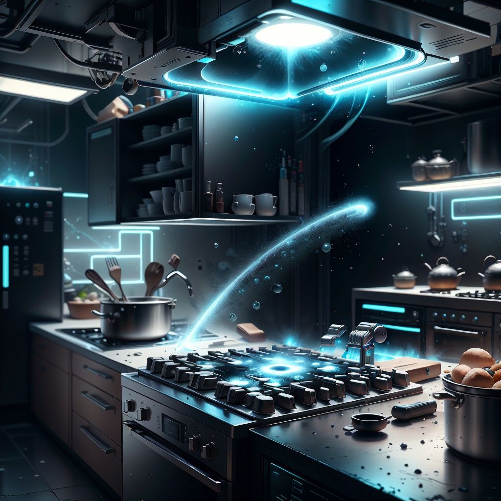 antitech,  light particles,  kitchen by Navimixu on Tensor.Art