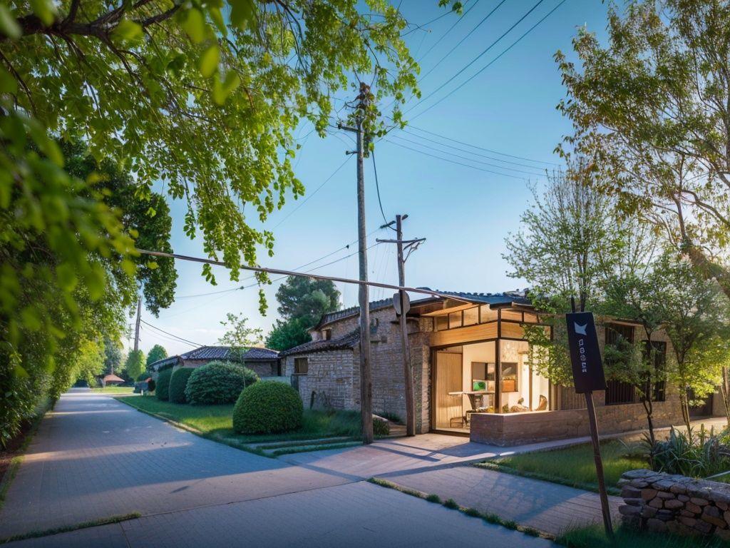 xj,A building,villa,Beautiful countryside,the village exudes tranquility and a deep connection to nature,<lora:LWXJ-V0.2:1>,Modern architecture,Pitched roof,, (extremely detailed CG unity 8k wallpaper), (masterpiece), (best quality), (ultra-detailed), (best illustration), (best shadow),