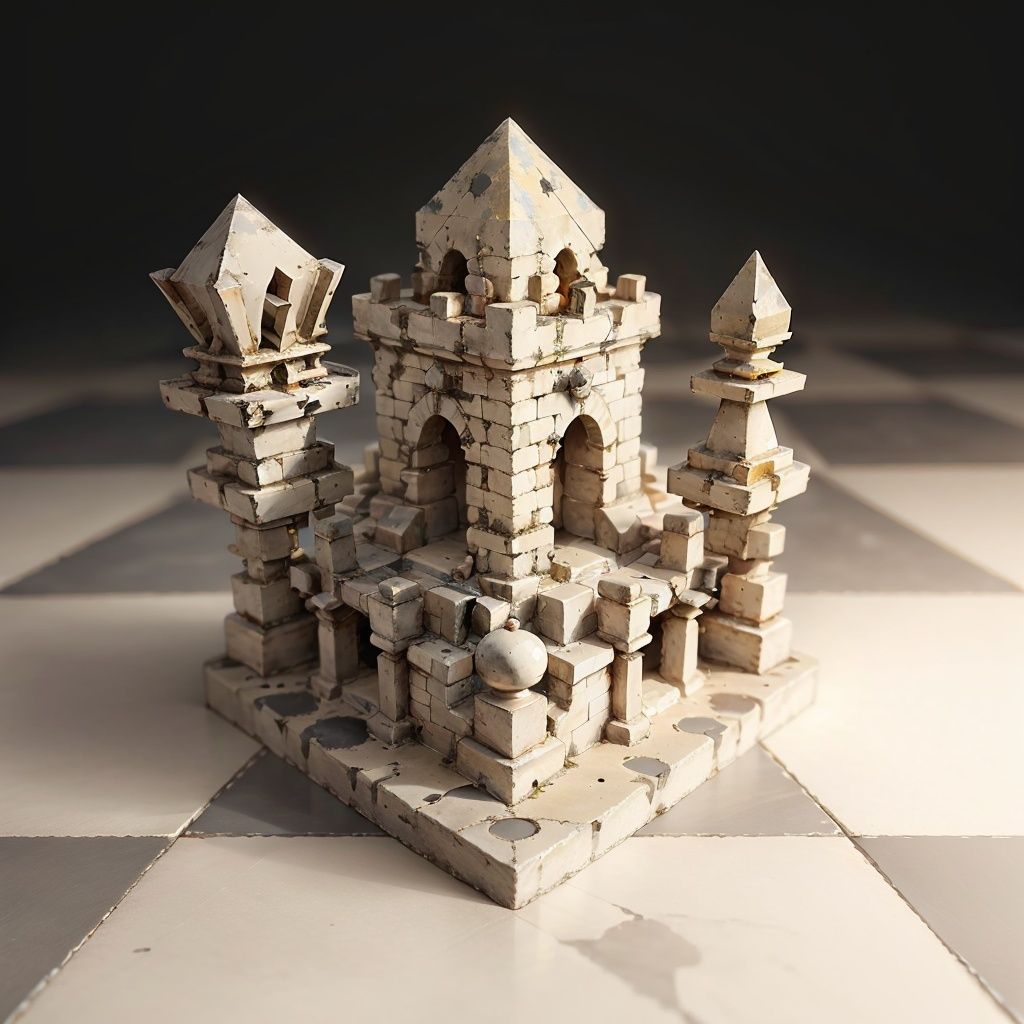 <lora:ChessGame-20:0.7>, chsworld,  piece , pyramid \(structure\), 