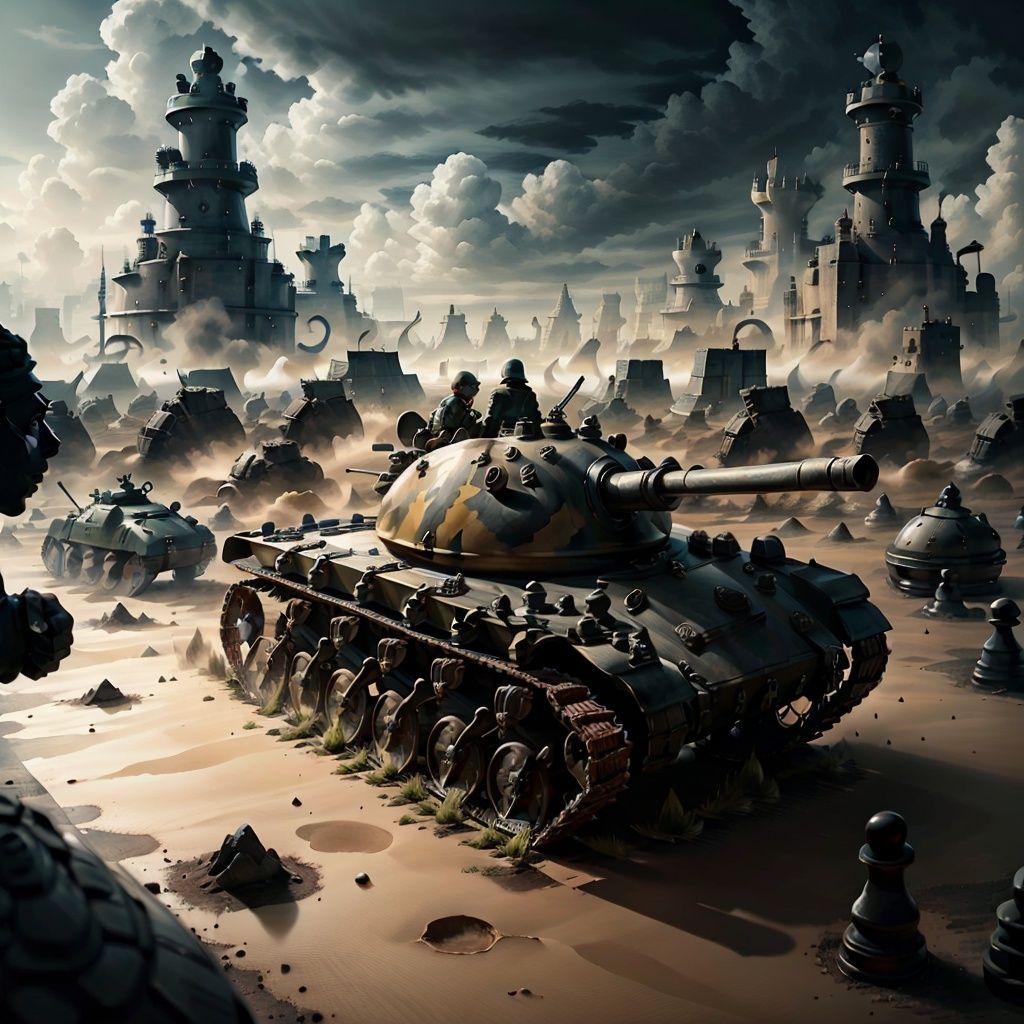 <lora:ChessGame-20:0.8>,chsworld,  ****, piece,  landscape, war 