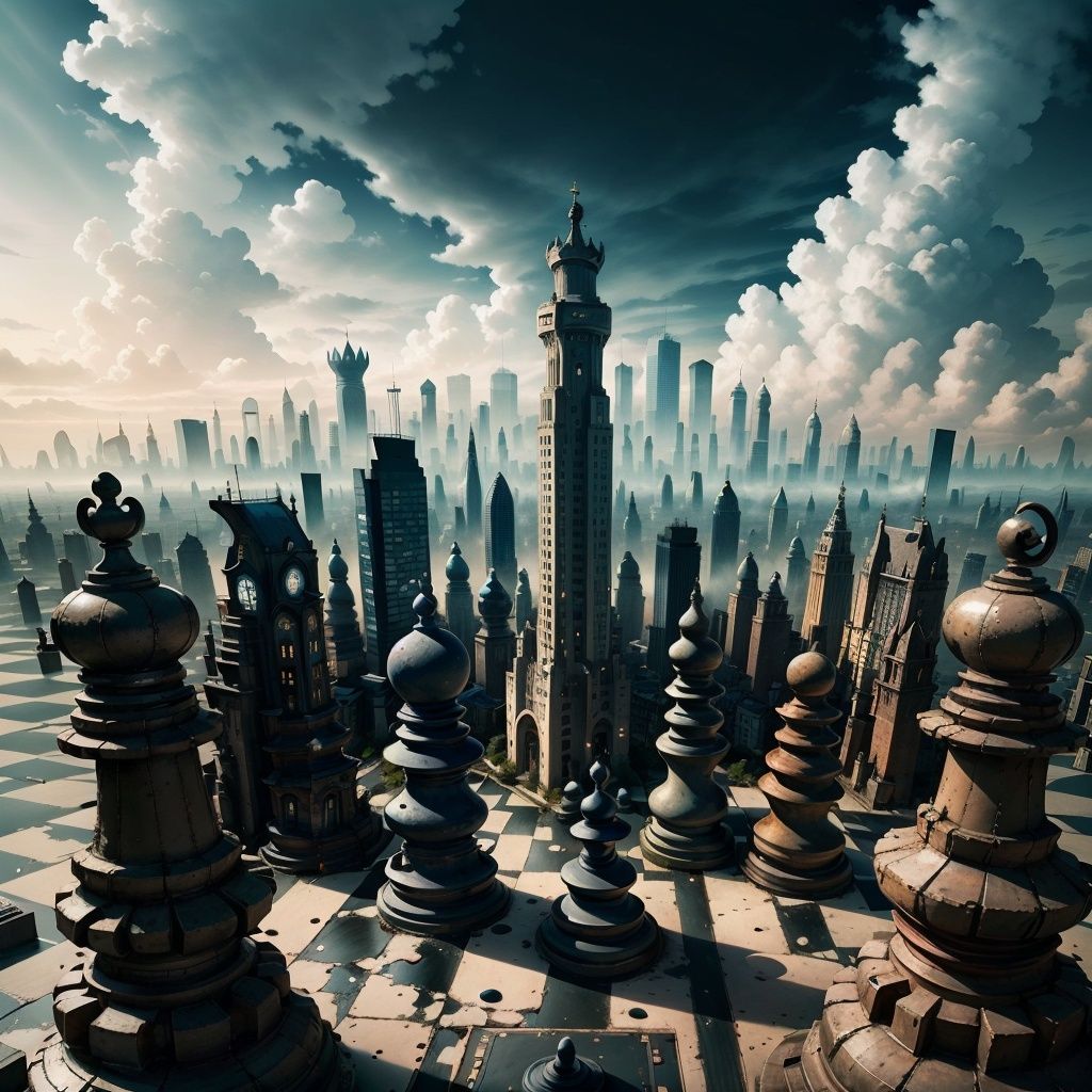 <lora:ChessGame-17:0.5>, chsworld,city,  